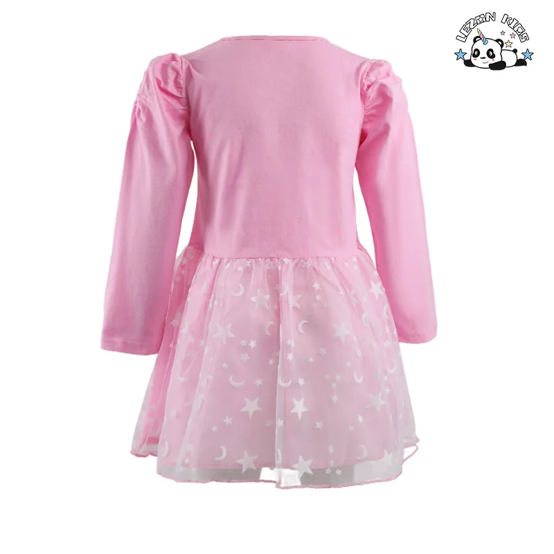 LEZONKIDS - Vestido de Festa para Meninas Bebês de Alta Qualidade Personalizável com Impressão de Lantejoulas e Manga Longa em Tule